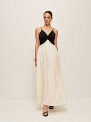 Two-Tone Twist-Front Cami Dress