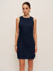 Denim Shift Dress Without Belt