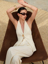 Halter Neck Buttoned Vest