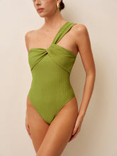 Ruched Twist One-Shoulder Swimsuit