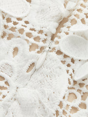Strapless 3D Floral Lace Dress