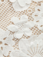 Strapless 3D Floral Lace Dress