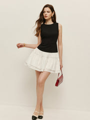 Two-Tone Tiered Sleeveless Dress