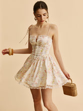 Bow Strap Floral Corset Dress