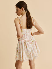 Bow Strap Floral Corset Dress