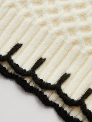 Contrast Trim Sleeveless Ribbed Sweater Vest