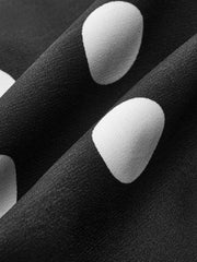 One-Shoulder Polka Dot Peplum Dress