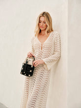 Metal Cut-Out Tie-Back Sweater Dress
