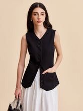 Linen & Cotton Buttoned Vest