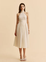 Tie-Back Halter A-Line Dress