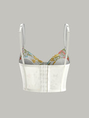 Semi-Sheer Embroidery Mesh Corset