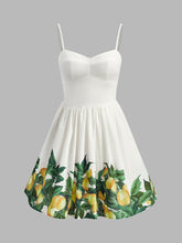 Lemon Print Corset A-Line Dress