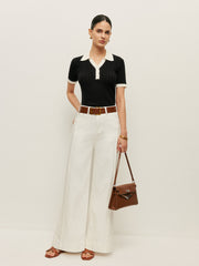 High-Waist Pants With Pockets & Belt
