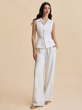 Pockets Buttoned Sleeveless Pants Set