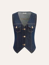 Metal Detail Denim Vest