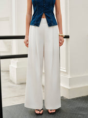 Mid-Waist Wide-Leg Pants