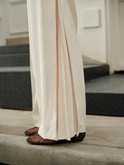 Patchwork Pleated Wide Leg Pants