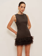 Ruffled Hem Sleeveless Dress