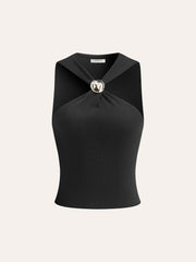 Decor Button Knot-Detail Top