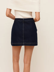 Denim Skirt With Decor Pockets