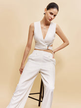 V-Neck Crop Top With Side Ring Detail