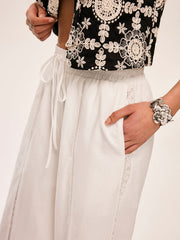 High-Waist Semi-Sheer Pants With Pockets