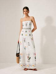 Boho Lace-Up Back Cami Dress