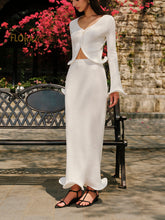 Ruffled Hem Knit Skirt