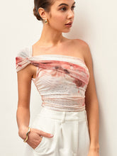 Semi-Sheer One-Shoulder Top
