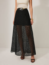 Semi-Sheer Lace Skirt Without Belt