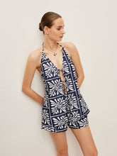 Floral Print Halter Top With Shorts Set