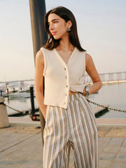 Button Front Sweater Vest