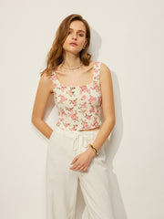 Floral Print Knit Vest