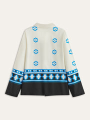 Oversized Print Lapel Pants Set