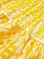 Cotton Sweetheart Embroidered Hem Strapless Dress