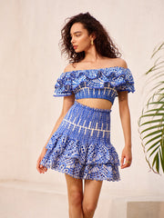 Off-Shoulder Ruffled Skirt Set