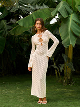 Semi-Sheer Knit Cut-Out Dress