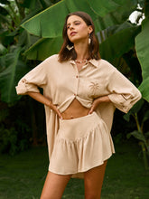 Embroidered Detail Shorts Set