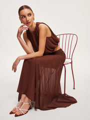 Chiffon Sleeveless Crop Top