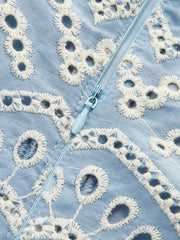 Semi-Sheer Embroidered Eyelet Cami Dress