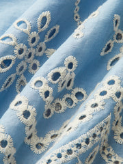 Semi-Sheer Embroidered Eyelet Cami Dress