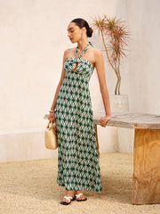 Halter Neck Keyhole Dress