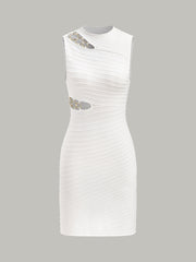 Cut-Out Chain Detail Knit Dress