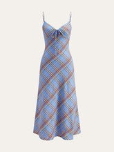 Plaid Bow Front Cami Dress