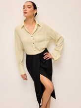 Semi-Sheer Long Sleeve Button-Up Shirt