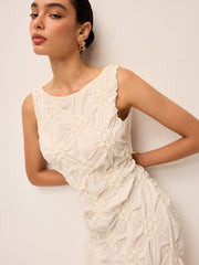 Elegant Embroidered Slit Maxi Dress