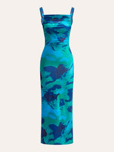 Criss-Cross Tie Back Printed Dress
