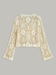 Crochet Lace Buttoned Cardigan