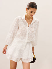 Sheer Embroidered Skirt Set