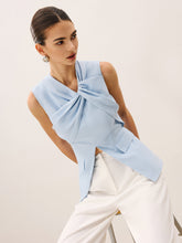 Linen & Cotton Pleated Sleeveless Vest